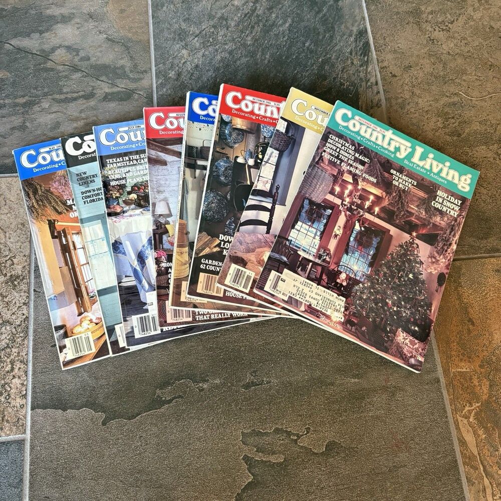 8 Vintage 1986 Country Living Magazines